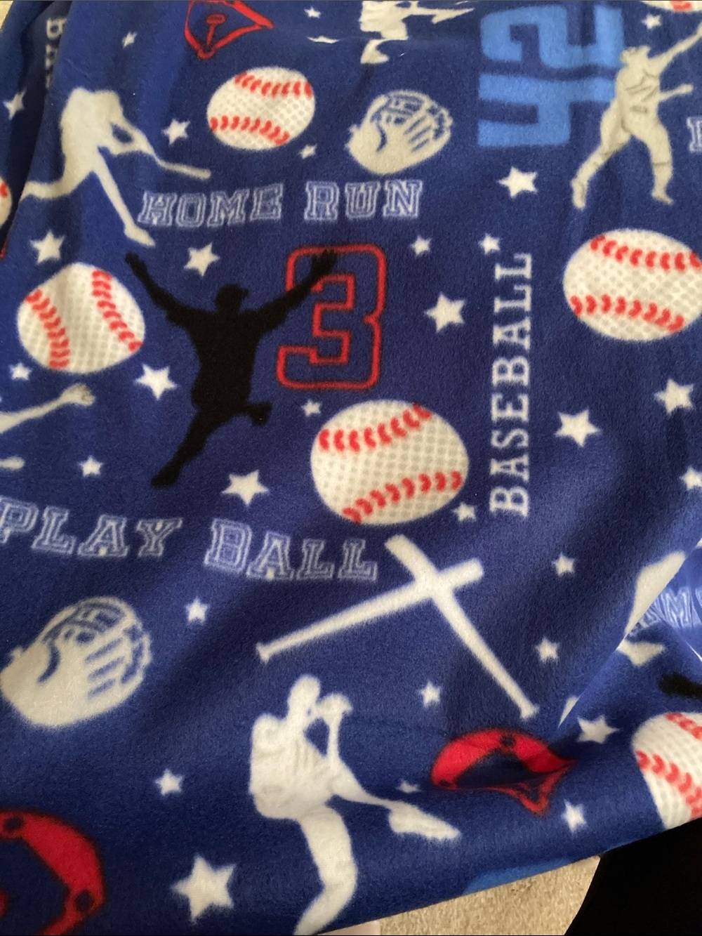 Baseball BLIZZARD Fleece Fabric NWOT